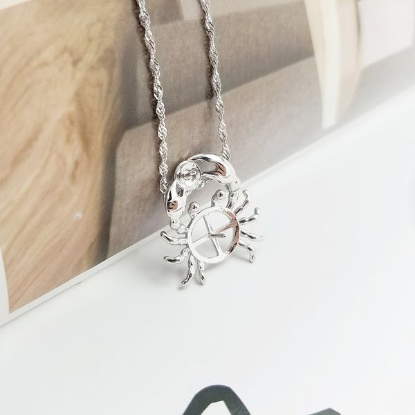 red crab pearl pendant necklace setting mounting base for women 100% solid 925 sterling silver semi mount women's jewelry diy findings, Slivery;crystal
red crab pearl pendant necklace setting mounting base for women 100% solid 925 sterling silver semi mount women's jewelry diy findings, Slivery;crystal