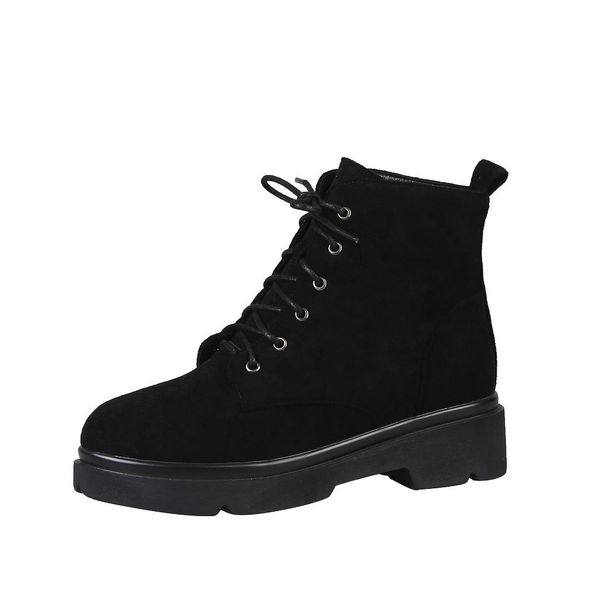 round toe brand women's shoes lace up flat heel leather booties lady boots low heels booties fashion ladies rubber ankle, Black
round toe brand women's shoes lace up flat heel leather booties lady boots low heels booties fashion ladies rubber ankle, Black