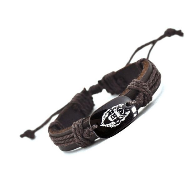 new arrival wolf head leather bracelet selling handmade bracelets for men yp2594, Golden;silver 
new arrival wolf head leather bracelet selling handmade bracelets for men yp2594, Golden;silver