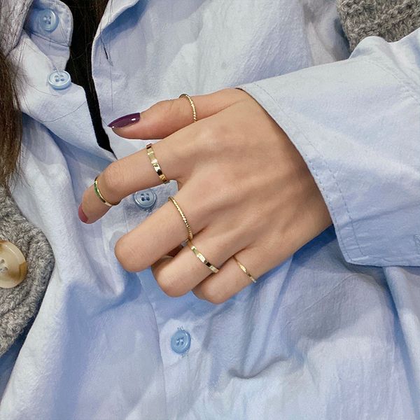 6 шт / set kpop простая геометрия стиль gold metal finger кольца anillos для женщин egirl bff знакомства подарков мода эстетическая ювелирны, Golden;silver
6 шт / set kpop простая геометрия стиль gold metal finger кольца anillos для женщин egirl bff знакомства подарков мода эстетическая ювелирны, Golden;silver