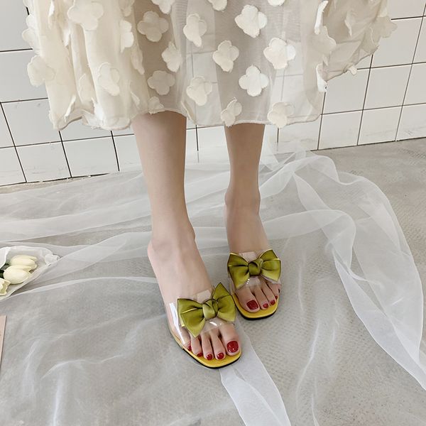slippers pvc open toe clear heels sandals women sweet bow summer outdoor fashion transparent heel 2021, Black
slippers pvc open toe clear heels sandals women sweet bow summer outdoor fashion transparent heel 2021, Black