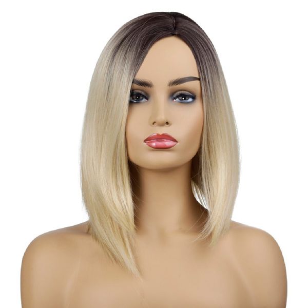 new design no glue blond short straight hair wig with baby hair synthetic gradient blond lace front wig for women heat resistant, Black
new design no glue blond short straight hair wig with baby hair synthetic gradient blond lace front wig for women heat resistant, Black
