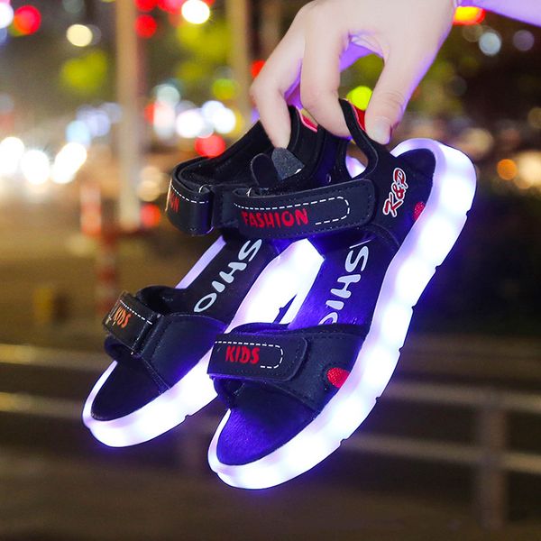 summer new boys and girls sandals breathable non-slip led color lights baby children glowing shoes dance shoes toddler sandals, Black;red
summer new boys and girls sandals breathable non-slip led color lights baby children glowing shoes dance shoes toddler sandals, Black;red