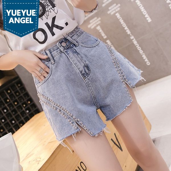 high waist denim shorts women 2019 new high street slim beaded irregular tassel college pants casual wide leg shorts jeans, Blue
high waist denim shorts women 2019 new high street slim beaded irregular tassel college pants casual wide leg shorts jeans, Blue