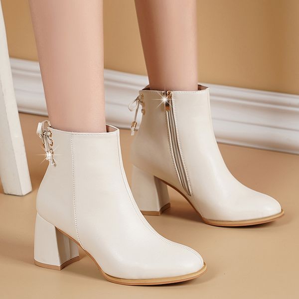 women boots fashion high heel shoes woman non-slip waterproof leather botas mujer thick heel zipper ladies leather solid shoes, Black
women boots fashion high heel shoes woman non-slip waterproof leather botas mujer thick heel zipper ladies leather solid shoes, Black