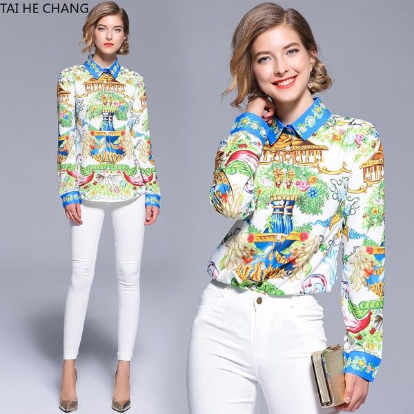 2019 new fashion women clothing blouses & shirts casual print long sleeve vintage slim shirt, White
2019 new fashion women clothing blouses & shirts casual print long sleeve vintage slim shirt, White