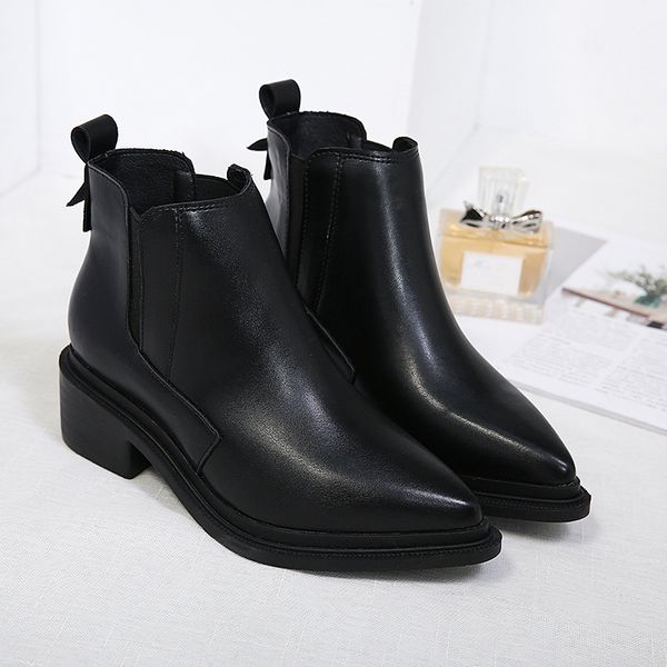 leather boot pointed toe ankle botas stretch elastic band zapatos platform autumn winter boots women, Black
leather boot pointed toe ankle botas stretch elastic band zapatos platform autumn winter boots women, Black