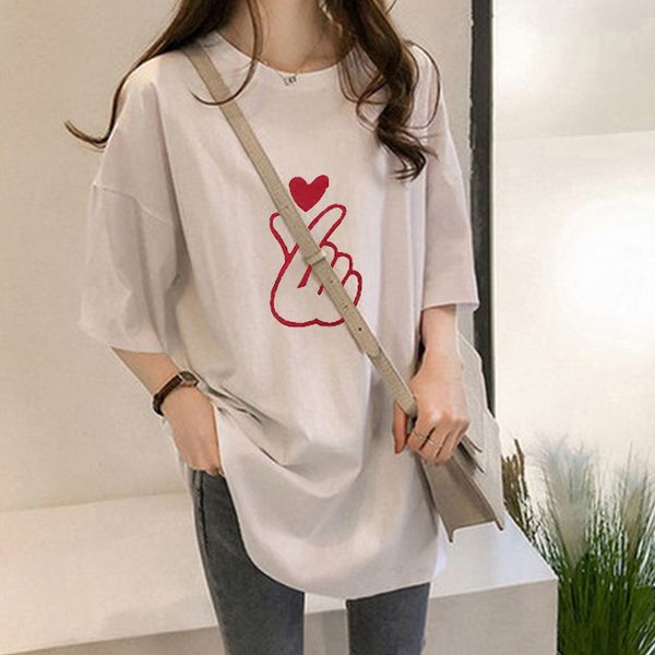 2019 summer wear new style korean-style short sleeve base shirt fashion loose half-sleeve shirt printed t-shirt women's, White
2019 summer wear new style korean-style short sleeve base shirt fashion loose half-sleeve shirt printed t-shirt women's, White