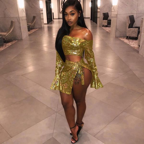 nightclub party golden navel exposed short skirt suits 2019 new colorful diamonds laser bowknot horn sleeve, Black
nightclub party golden navel exposed short skirt suits 2019 new colorful diamonds laser bowknot horn sleeve, Black