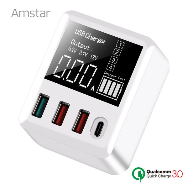 amstar quick charge 3.0 30w usb charger led display mini usb type c charger for iphone samsung huawei travel wall adapter
amstar quick charge 3.0 30w usb charger led display mini usb type c charger for iphone samsung huawei travel wall adapter