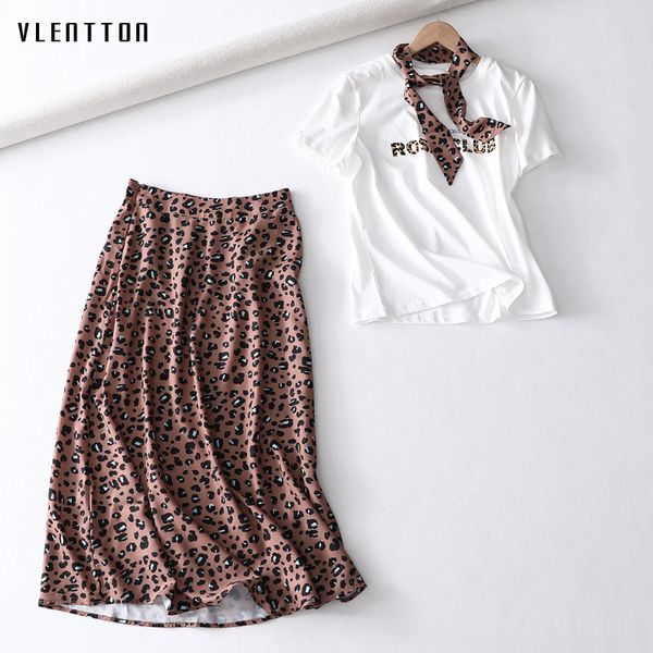 summer 2 piece set women o-neck short sleeve ribbons leopard print women's t shirt+midi skirts suits two piece skirt sets, White
summer 2 piece set women o-neck short sleeve ribbons leopard print women's t shirt+midi skirts suits two piece skirt sets, White