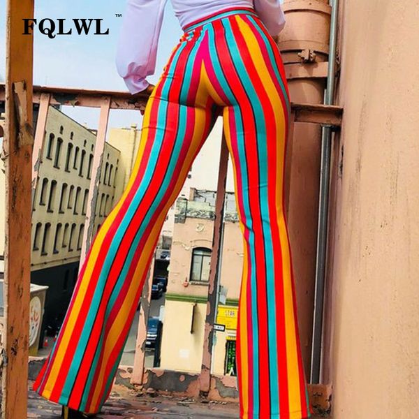 fqlwl rainbow wide leg women pants stripes high waist flare pants female casual winter skinny palazzo ladies trousers, Black;white
fqlwl rainbow wide leg women pants stripes high waist flare pants female casual winter skinny palazzo ladies trousers, Black;white