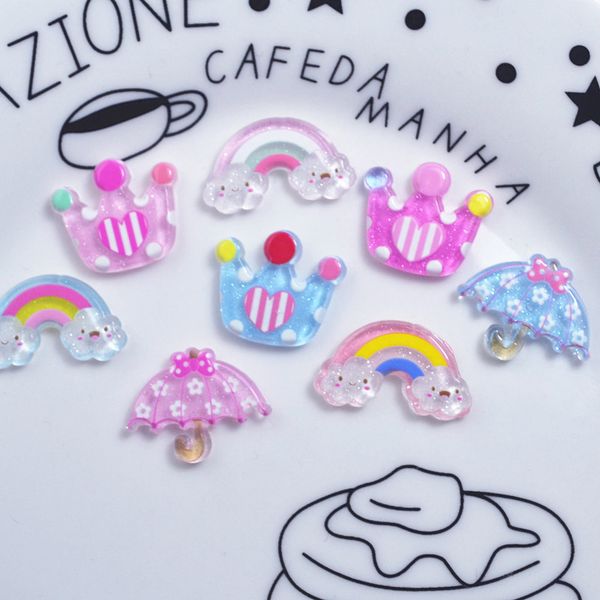 10 pcs/bag cute small rainbow resin cabochons flat back resin crown umbrella for diy phone case accessories decorative craft
10 pcs/bag cute small rainbow resin cabochons flat back resin crown umbrella for diy phone case accessories decorative craft