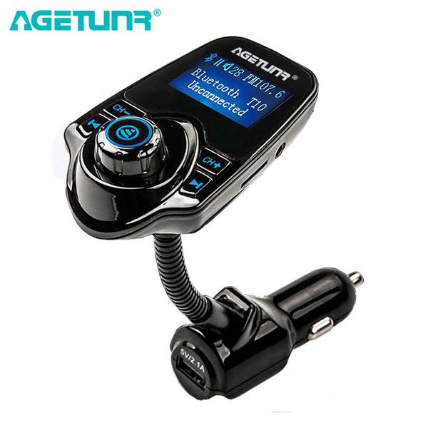 

agetunr bluetooth car kit handsset fm transmitter music player 5v 2.1a usb car charger aux hole line in & line out function