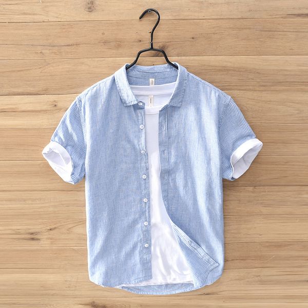 2020 men cotton linen casual shirt teenager stripes comfortable breathable short-sleeved shirt, White;black
2020 men cotton linen casual shirt teenager stripes comfortable breathable short-sleeved shirt, White;black