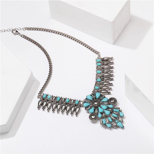 ethnic boho gypsy flower alloy necklace for women vintage turquoises stone beads geometric necklace lucky jewelry, Silver
ethnic boho gypsy flower alloy necklace for women vintage turquoises stone beads geometric necklace lucky jewelry, Silver