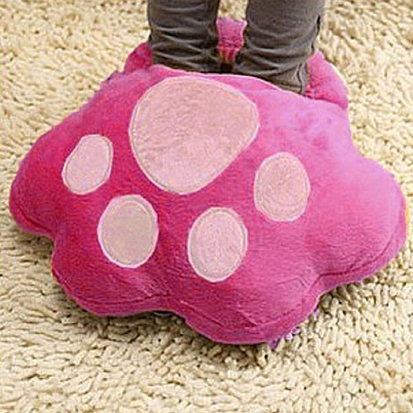 shoes woman men women winter plush leopard cat elactric interface usb charger slipper shoes women slippers indoor winter, Black