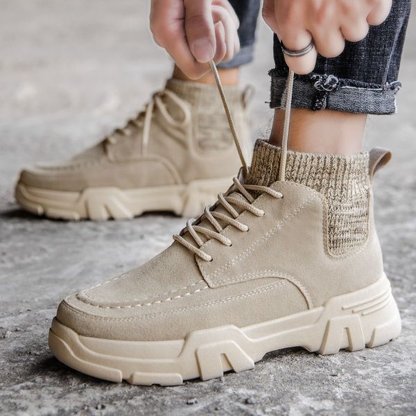 2019 winter men's high boots british retro tooling boots thick bottom wool mouth mark line men's, Black
2019 winter men's high boots british retro tooling boots thick bottom wool mouth mark line men's, Black