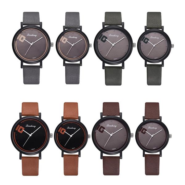 new simple men women analog round dial faux leather band couple quartz wrist watch, Slivery;brown
new simple men women analog round dial faux leather band couple quartz wrist watch, Slivery;brown