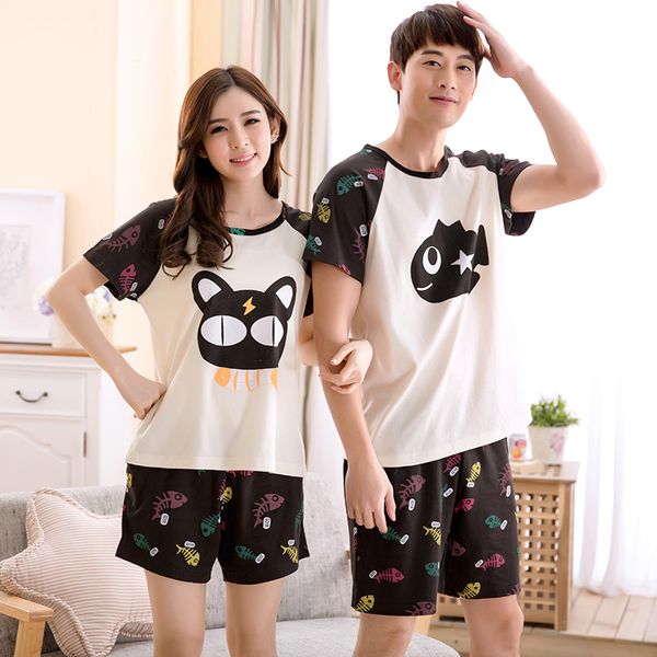 summer pyjama loose men style couple pijama set short-sleeved sleepwear shorts young lovers pajamas sets women nightwear, Blue;gray
summer pyjama loose men style couple pijama set short-sleeved sleepwear shorts young lovers pajamas sets women nightwear, Blue;gray