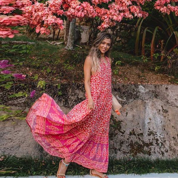 Vintage Inspired boho dress women red coral 2018 Summer Dress Button Up sleeveless Floral Print Flowy chic Maxi dresses vestidos
Vintage Inspired boho dress women red coral 2018 Summer Dress Button Up sleeveless Floral Print Flowy chic Maxi dresses vestidos