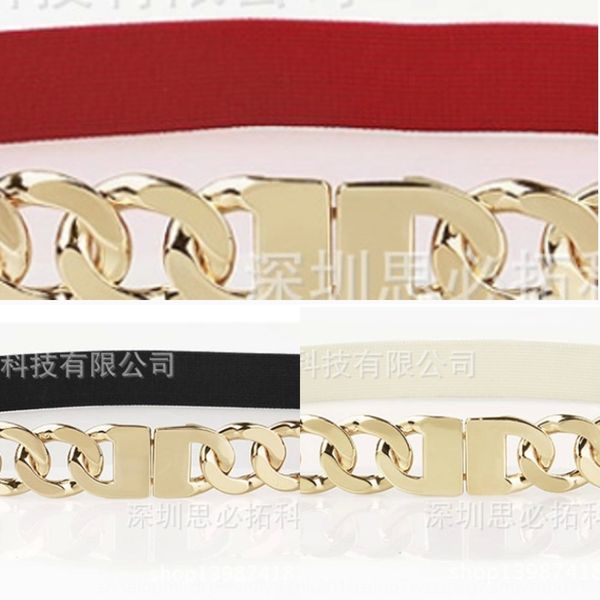 metal chain decoration band band women's elastic belt thin simple versatile elastic waist belt, Black;brown
metal chain decoration band band women's elastic belt thin simple versatile elastic waist belt, Black;brown