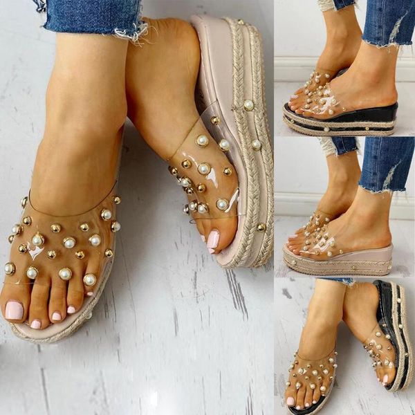 womens open toe waterproof platform shoes slippers sandals transparent platform rivet rope straw wedges shoes slippers, Black
womens open toe waterproof platform shoes slippers sandals transparent platform rivet rope straw wedges shoes slippers, Black