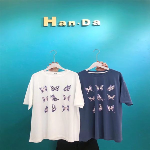 2020 women's short-sleeved printed loose student casual 2020 women's t-shirt butterfly short-sleeved printed butterfly t-shirt fem, White
2020 women's short-sleeved printed loose student casual 2020 women's t-shirt butterfly short-sleeved printed butterfly t-shirt fem, White