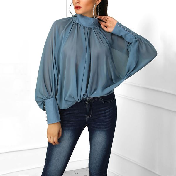 women chiffon turtleneck lantern sleeve blouse shirt ladies perspective elegant office lady spring work blouses, White
women chiffon turtleneck lantern sleeve blouse shirt ladies perspective elegant office lady spring work blouses, White