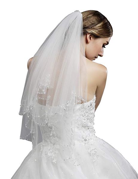 Cheap In Stock Women's 2-Tier Tulle Beaded Edge Bridal Veil for Wedding Dress 11053
Cheap In Stock Women's 2-Tier Tulle Beaded Edge Bridal Veil for Wedding Dress 11053