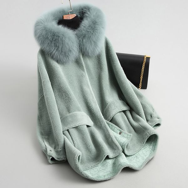 women's winter warm genuine wool fur with real collar coat lady coat jacket overcoat plus size a18053, Black
women's winter warm genuine wool fur with real collar coat lady coat jacket overcoat plus size a18053, Black