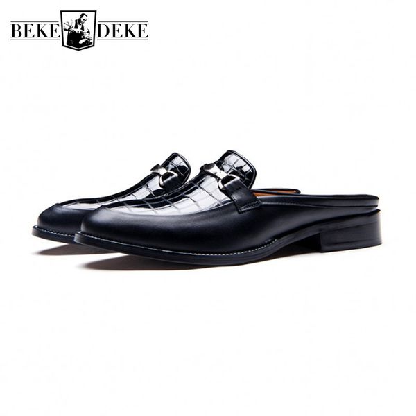 brand fashion summer mens slip on sandals business casual slippers loafers man pointed toe genuine leather sandals footwear, Black
brand fashion summer mens slip on sandals business casual slippers loafers man pointed toe genuine leather sandals footwear, Black