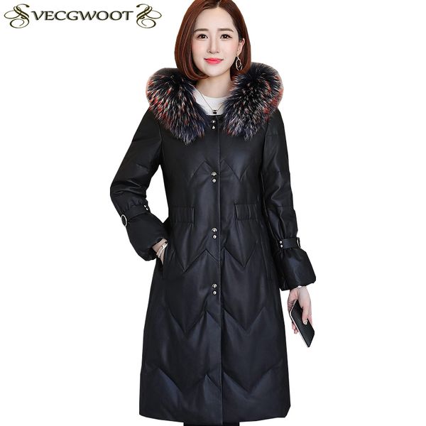 winter new genuine leather down jacket women large size warm hooded genuine leather jacket women long slim s587, Black
winter new genuine leather down jacket women large size warm hooded genuine leather jacket women long slim s587, Black