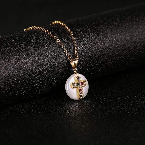 trend pearl stainless steel color zircon cross pendant necklace for women initial cz necklace religious jewelry gift, Silver
trend pearl stainless steel color zircon cross pendant necklace for women initial cz necklace religious jewelry gift, Silver