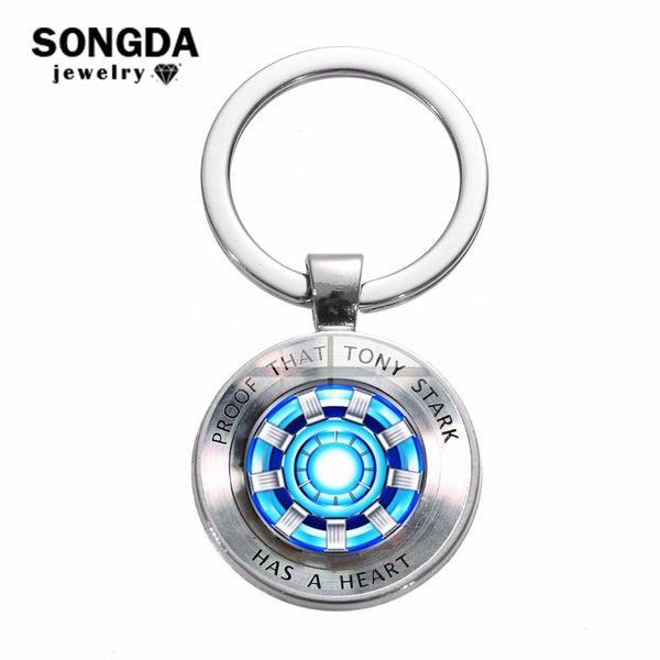 

songda 2019 new design iron man heart tony stark keychain marvel the 4 endgame quantum realm theme keyring toys llavero, Silver