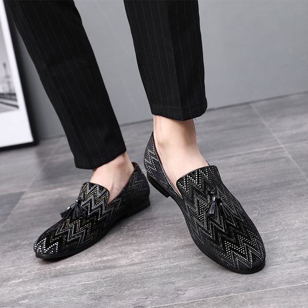 autumn new european and american-style fashion leather shoes mens personality fine drill fringe tide shoes young men leather shoes taobao a, Black
autumn new european and american-style fashion leather shoes mens personality fine drill fringe tide shoes young men leather shoes taobao a, Black