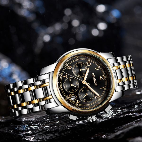 men's watch luxury quartz watch stainless steel strap watches reloj hombre date watches relogio masculino aesop brand, Slivery;brown
men's watch luxury quartz watch stainless steel strap watches reloj hombre date watches relogio masculino aesop brand, Slivery;brown