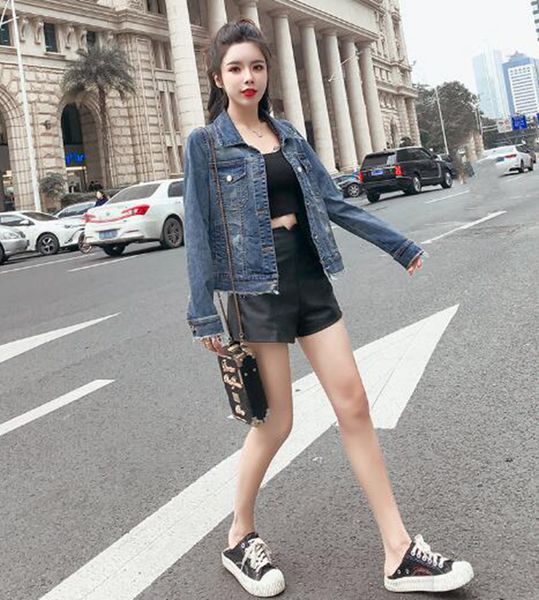 women spring and autumn new european and american boutique slim personality trend business with short fashion denim jacket / s-2xl, Black;brown
women spring and autumn new european and american boutique slim personality trend business with short fashion denim jacket / s-2xl, Black;brown