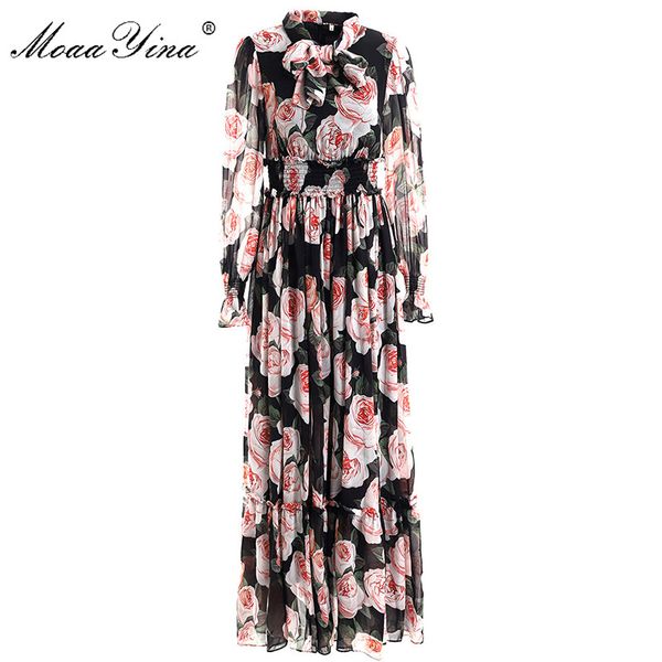 moaayina fashion designer dress summer women's dress long sleeve ribbon floral-print elastic waist vacation chiffon maxi dresses, Black;gray
moaayina fashion designer dress summer women's dress long sleeve ribbon floral-print elastic waist vacation chiffon maxi dresses, Black;gray