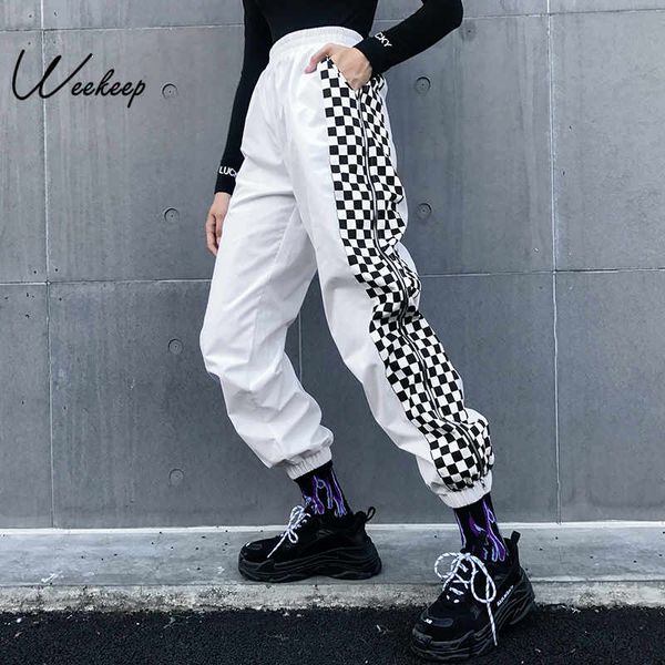 weekeep women white high waist checkerboard pants fashion streetwear plaid patchwork trousers women elastic waist pencil pants, Black;white
weekeep women white high waist checkerboard pants fashion streetwear plaid patchwork trousers women elastic waist pencil pants, Black;white