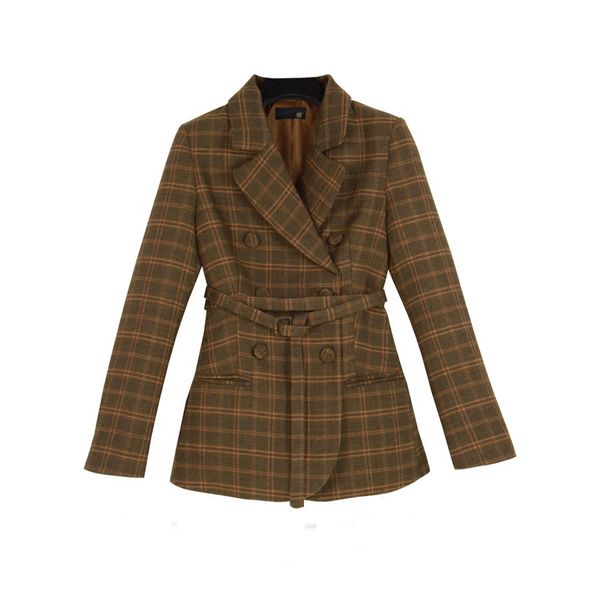 women's spring and autumn black double-breasted suit jacket female belt long section of women's coat suit coat women blazer, White;black
women's spring and autumn black double-breasted suit jacket female belt long section of women's coat suit coat women blazer, White;black