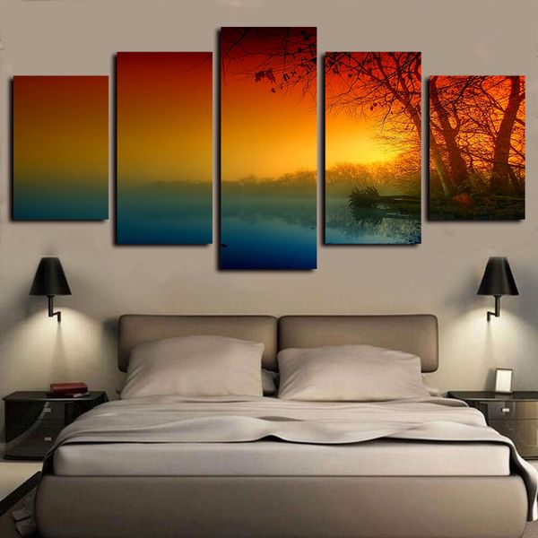 5 panels sky trees nature river fall leaves artworks giclee canvas wall art for kid home decor abstract poster canvas print oil painting
5 panels sky trees nature river fall leaves artworks giclee canvas wall art for kid home decor abstract poster canvas print oil painting
