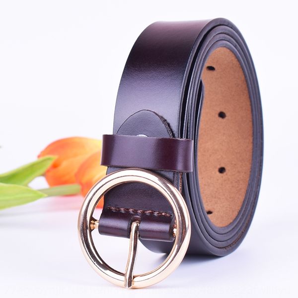 women's and jeans belt simple all-match round buckle leather student pants jeans decorative belt, Black;brown 
women's and jeans belt simple all-match round buckle leather student pants jeans decorative belt, Black;brown