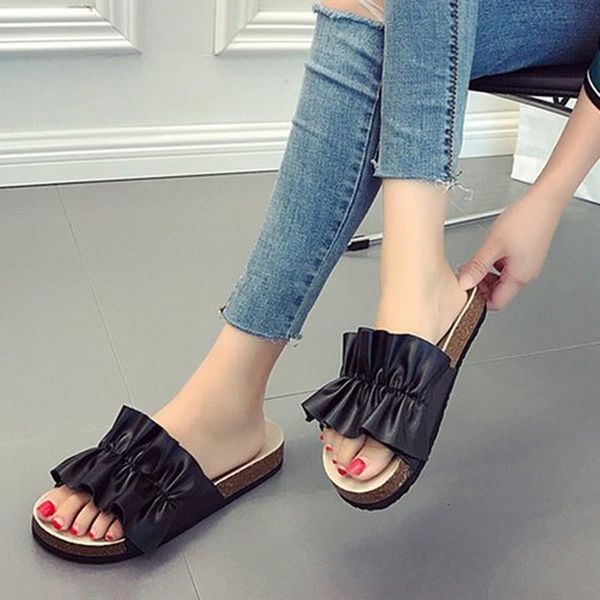 women summer sandals flats shoes woman pu leather outdoor slippers slides soft cork cute sandalias mujer sapato feminino d678, Black
women summer sandals flats shoes woman pu leather outdoor slippers slides soft cork cute sandalias mujer sapato feminino d678, Black