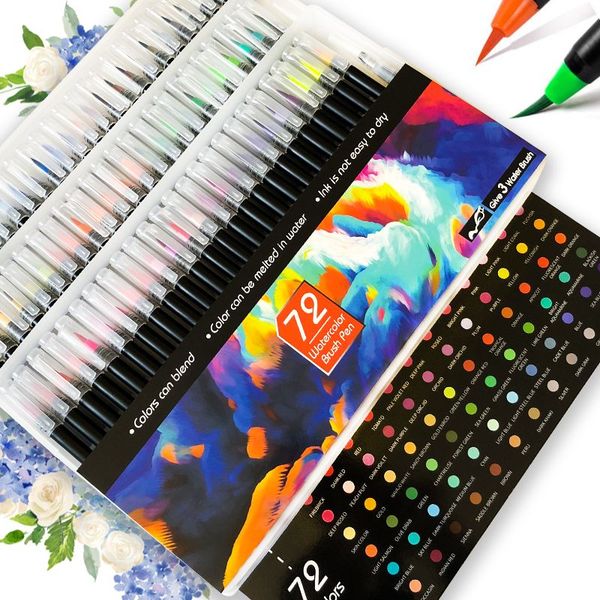 72 colors watercolor brush pens art marker pens for drawing coloring books manga calligraphy school supplies stationery
72 colors watercolor brush pens art marker pens for drawing coloring books manga calligraphy school supplies stationery