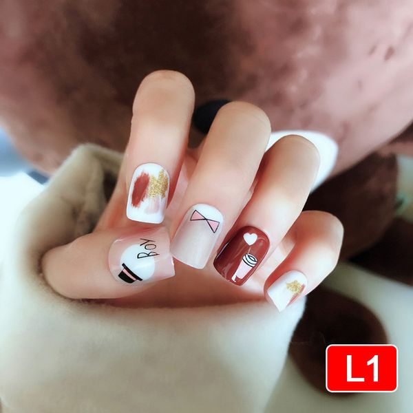 24pcs/set fake nails tips short square type manicure nail art tips decor with glue kg66, Black
24pcs/set fake nails tips short square type manicure nail art tips decor with glue kg66, Black