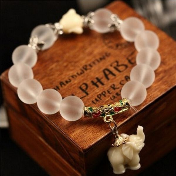 new fashion natural frosted natural stone beads elephant buddha bracelet for women bring good luck birthday gift, Golden;silver
new fashion natural frosted natural stone beads elephant buddha bracelet for women bring good luck birthday gift, Golden;silver