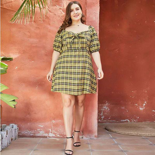 new plus size women clothing skirt 4xl square collar plaid enlarged slim waist short sleeve dress fashion temperament for fat summer clothes, Black;gray
new plus size women clothing skirt 4xl square collar plaid enlarged slim waist short sleeve dress fashion temperament for fat summer clothes, Black;gray
