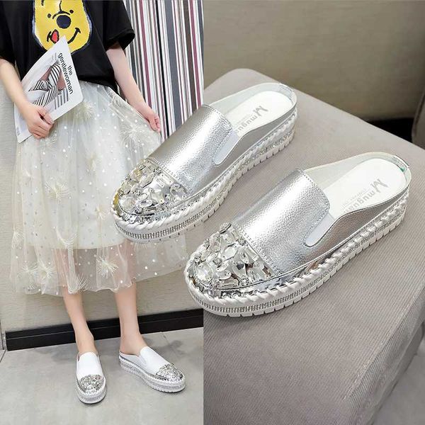leather women slippers silver white outdoor slipper flat slippers slip on fashion loafers zapatos de mujer, Black
leather women slippers silver white outdoor slipper flat slippers slip on fashion loafers zapatos de mujer, Black