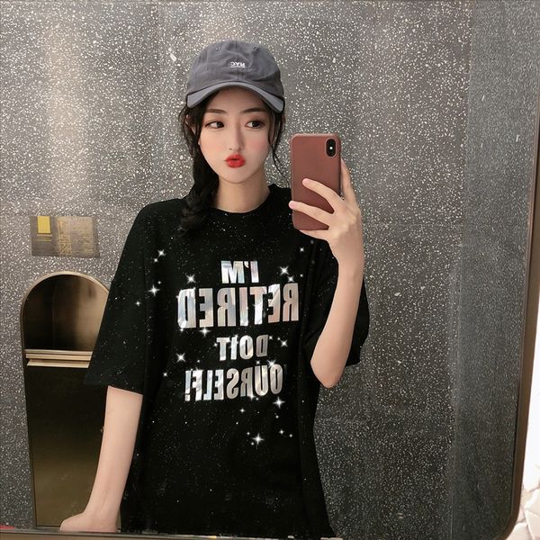 short-sleeved t-shirt women's 2020 starry sky loose half-sleeved sequ t-shirt sequins ins super fire cec top, White
short-sleeved t-shirt women's 2020 starry sky loose half-sleeved sequ t-shirt sequins ins super fire cec top, White